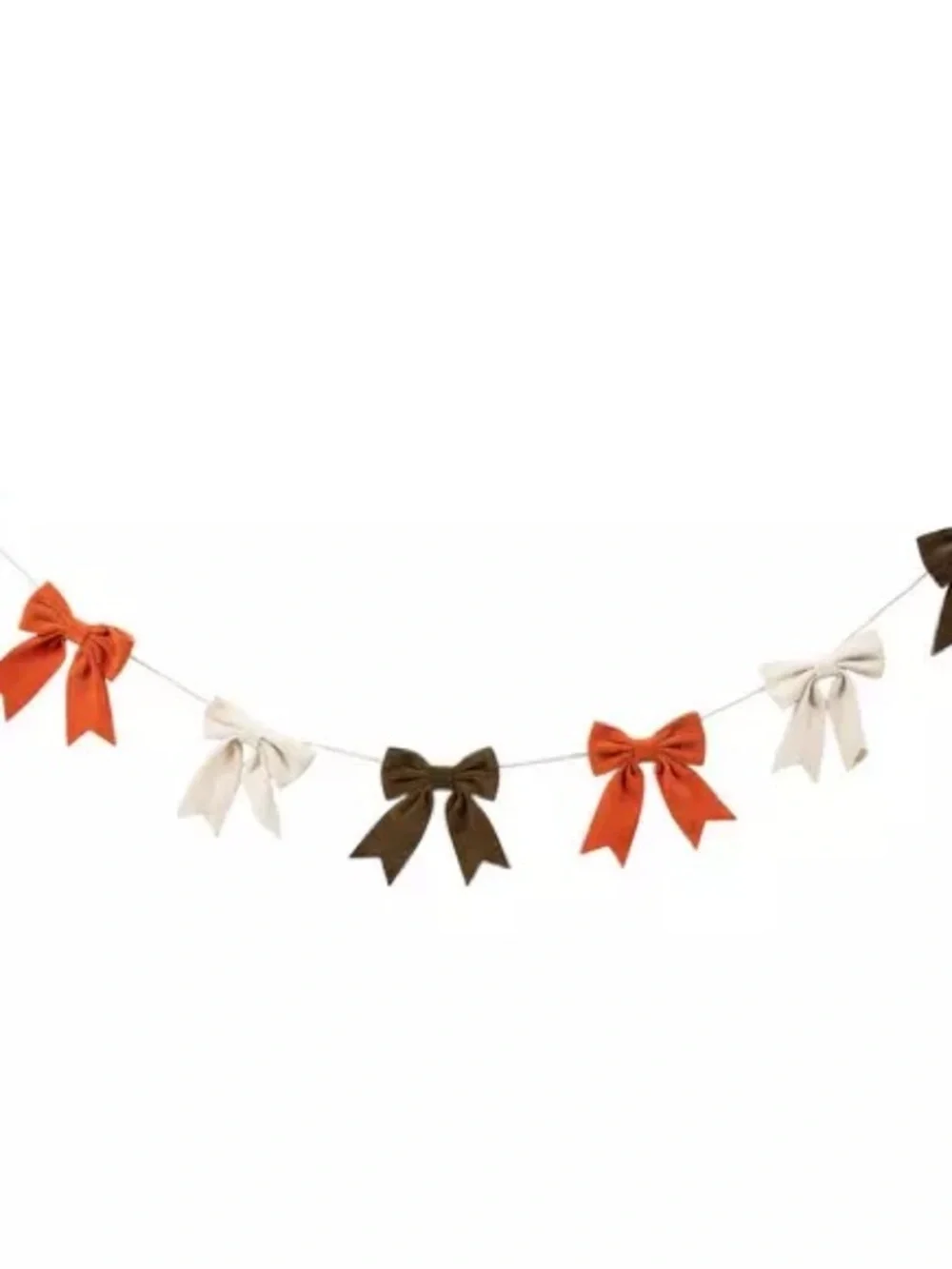 Orange, Brown & Cream Bows Garland